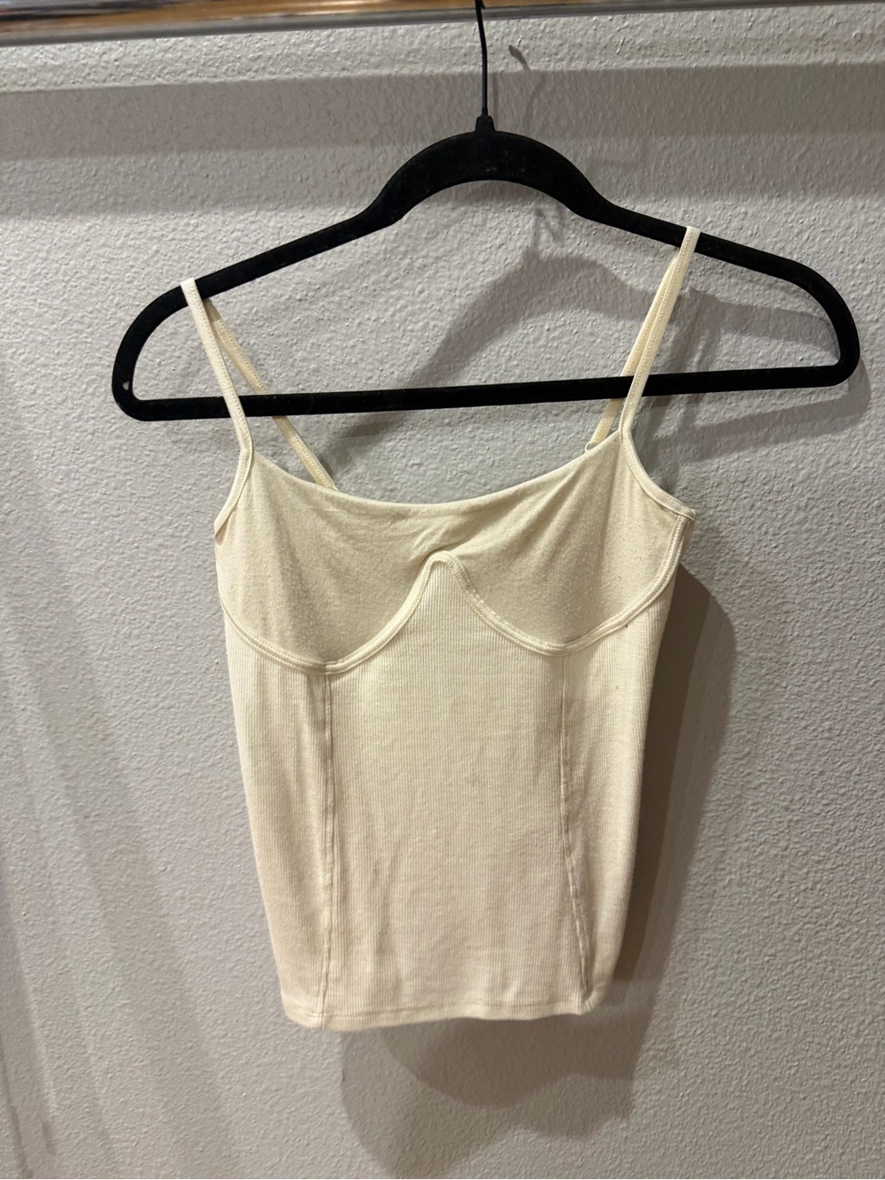 Joah Brown Cream Ribbed Bustier Cami